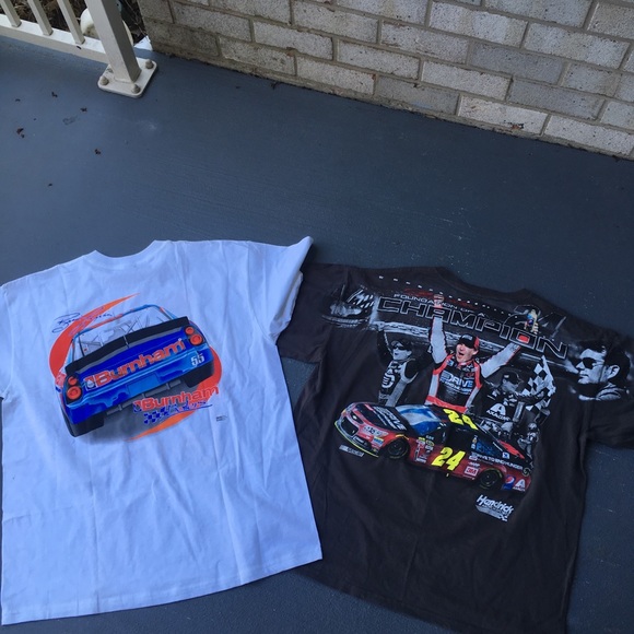 ❌SOLD❌White and grey vintage race Care shirts - Picture 3 of 3